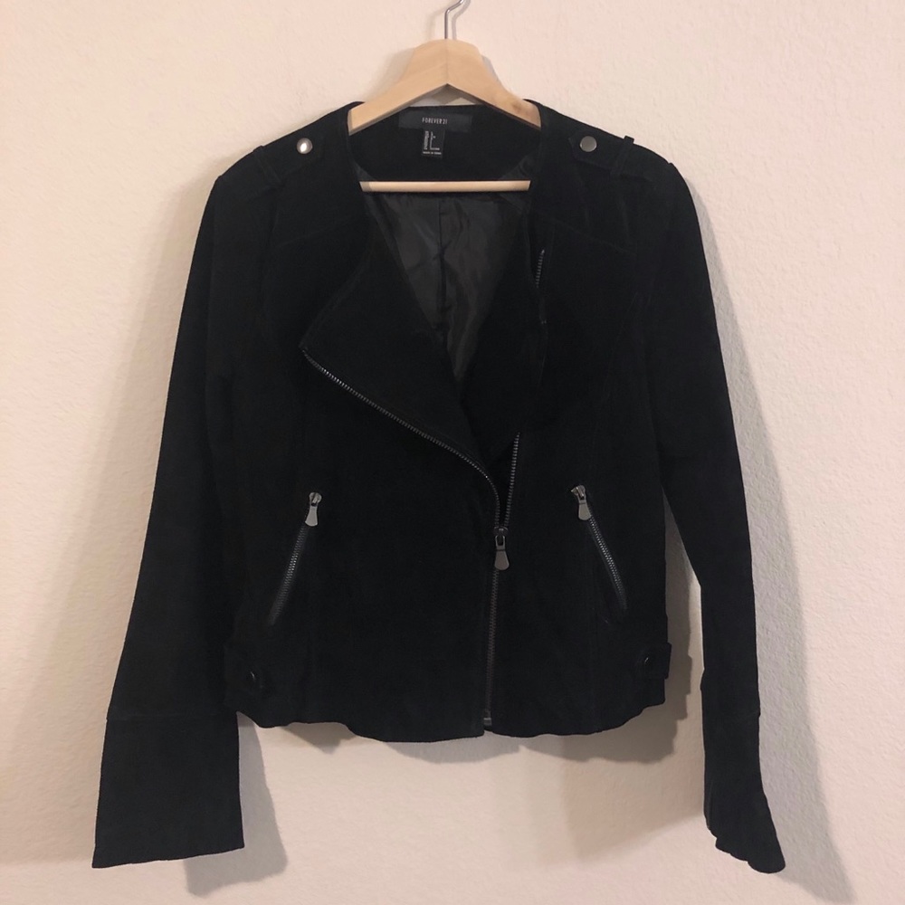 Black Suede Moto Jacket